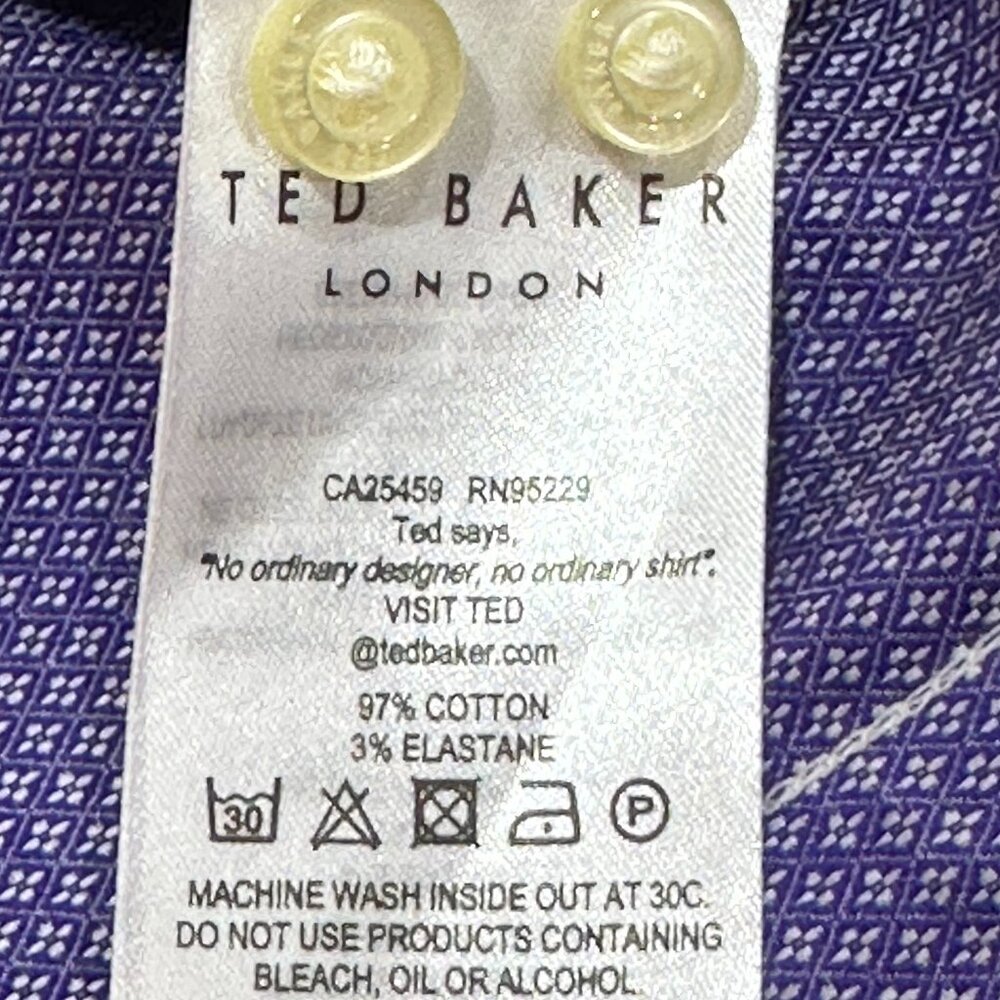 Ted Baker Endurance Long Sleeve Button Up Dress Shirt Flip Cuff Size 15.5 32/33 - Picture 8 of 9